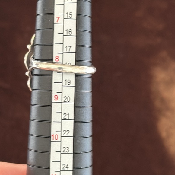 Vintage Turquoise Sterling Scrolled Leaves Ring🔥🔥🤩 size 8 1/2” - Picture 7 of 10